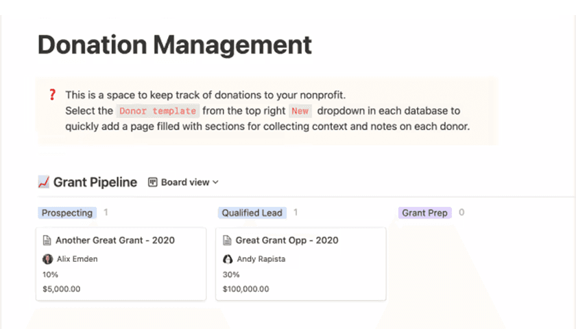 תמונת מוצר של תבנית לניהול תרומות