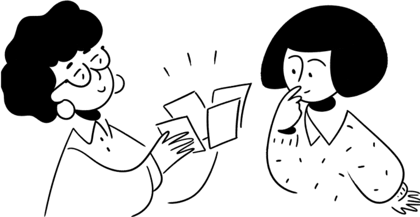 איור של יועץ העובד עם חבר צוות בעמותה.