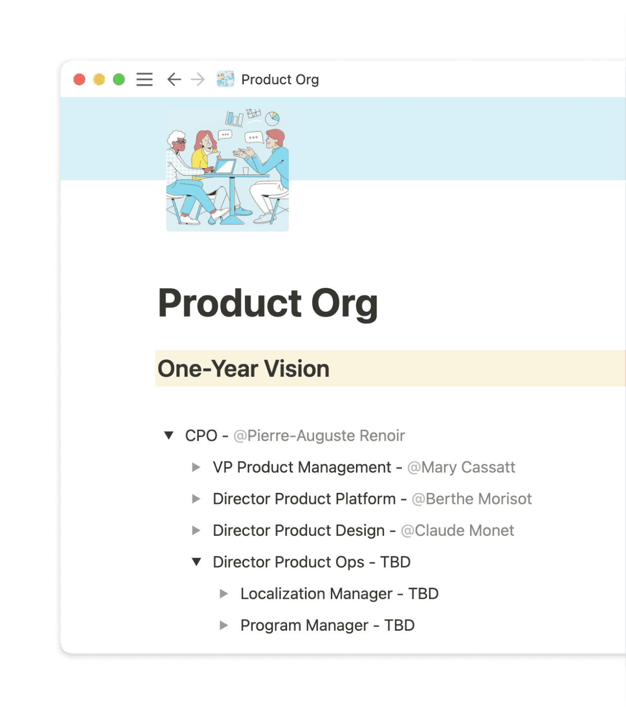 In Notion kann Roman die Entwicklung des Personalbestandes schnell und übersichtlich darstellen.