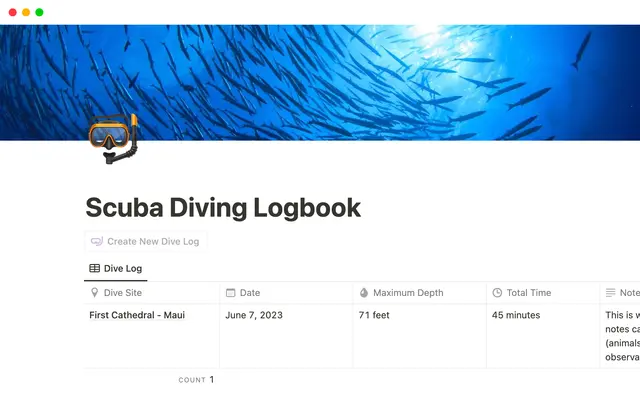 Dive Log